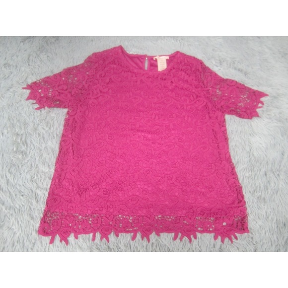 Philosophy Tops - Philosophy Shirt Womens Large Pink Floral‎ Short Sleeve Casual Scoop Neck